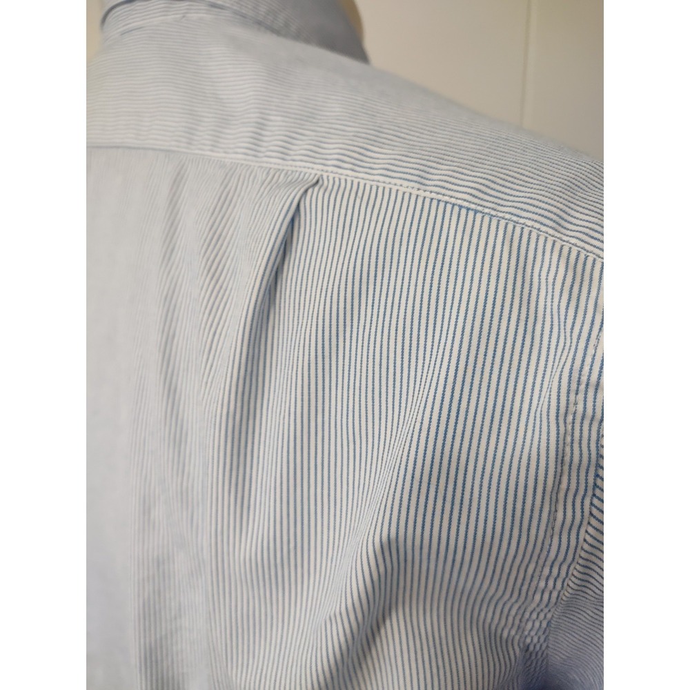 J.Crew Button‎ Down Shirt Men L Blue Striped Long Sleeve Preppy Classic Business - Picture 13 of 15